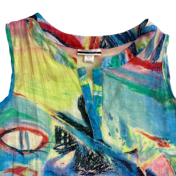 Mirror Image Women’s Top Style 93771 Sleeveless multi-colored Tunic - Sz L - Picture 2 of 7